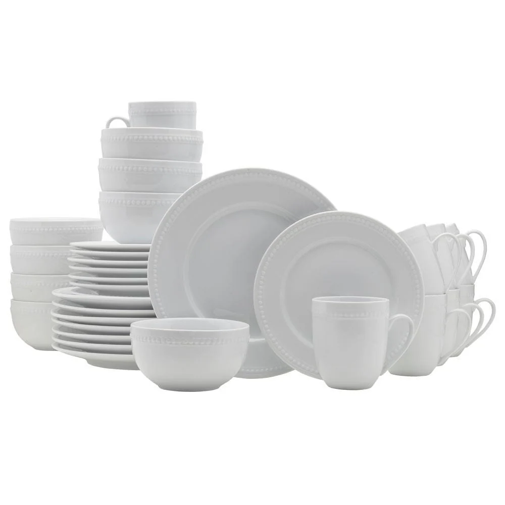 Everyday White® Beaded 32 Piece Dinnerware Set, Service for 8 view 2