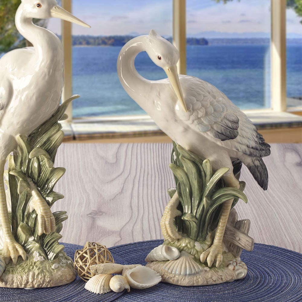 Newport Home Tall Egret Facing Backward 14.25 IN