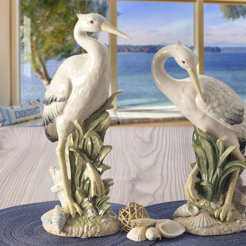 Newport Home Tall Egret Facing Forward 16 IN