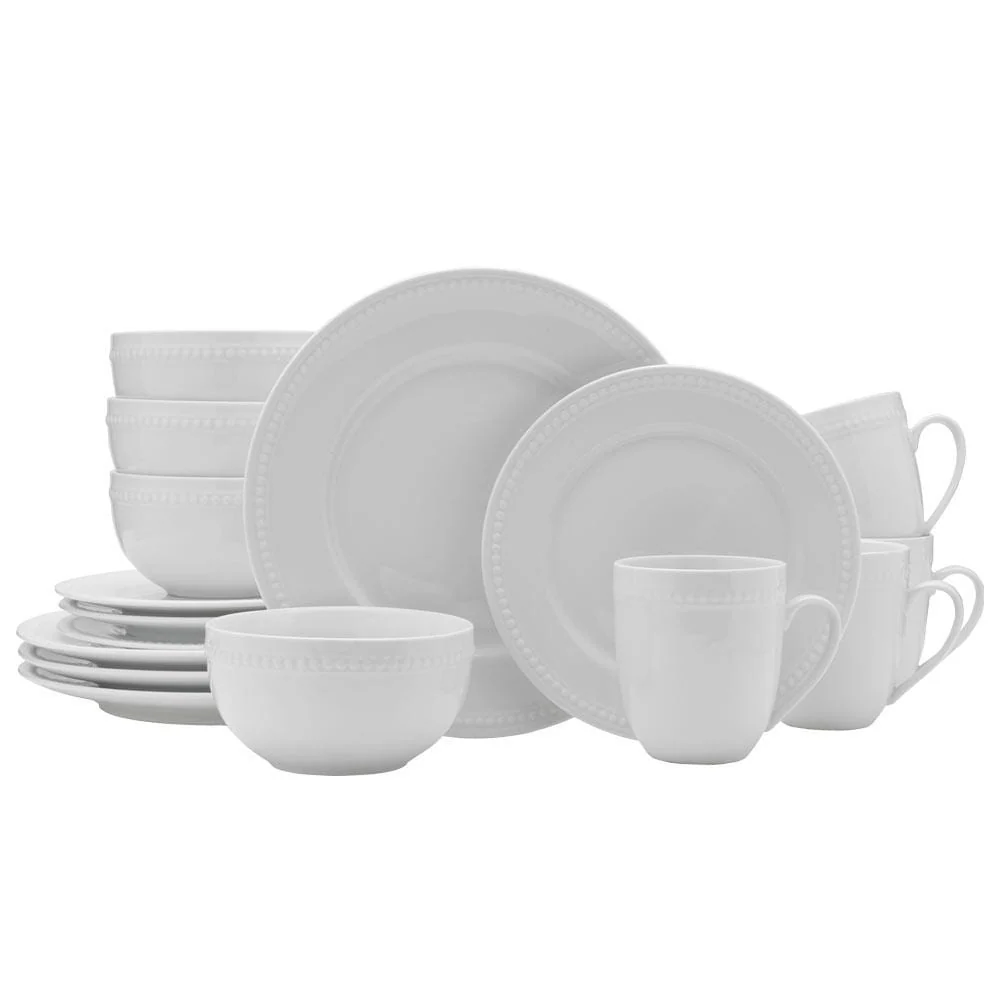 Everyday White® Beaded 16 Piece Dinnerware Set, Service for 4 view 2