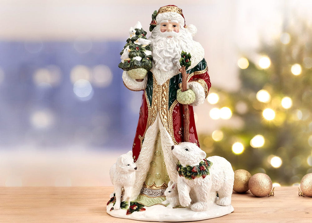 Santa Claus Figurine with Polar Bears